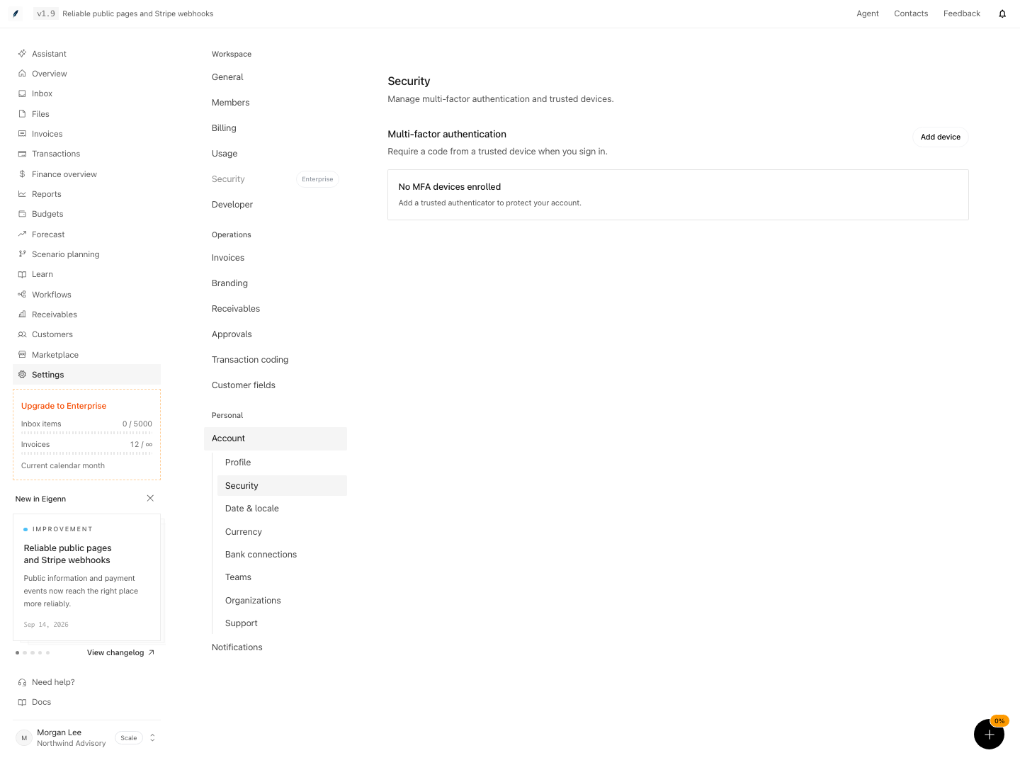 Account security before an authenticator device has been enrolled.